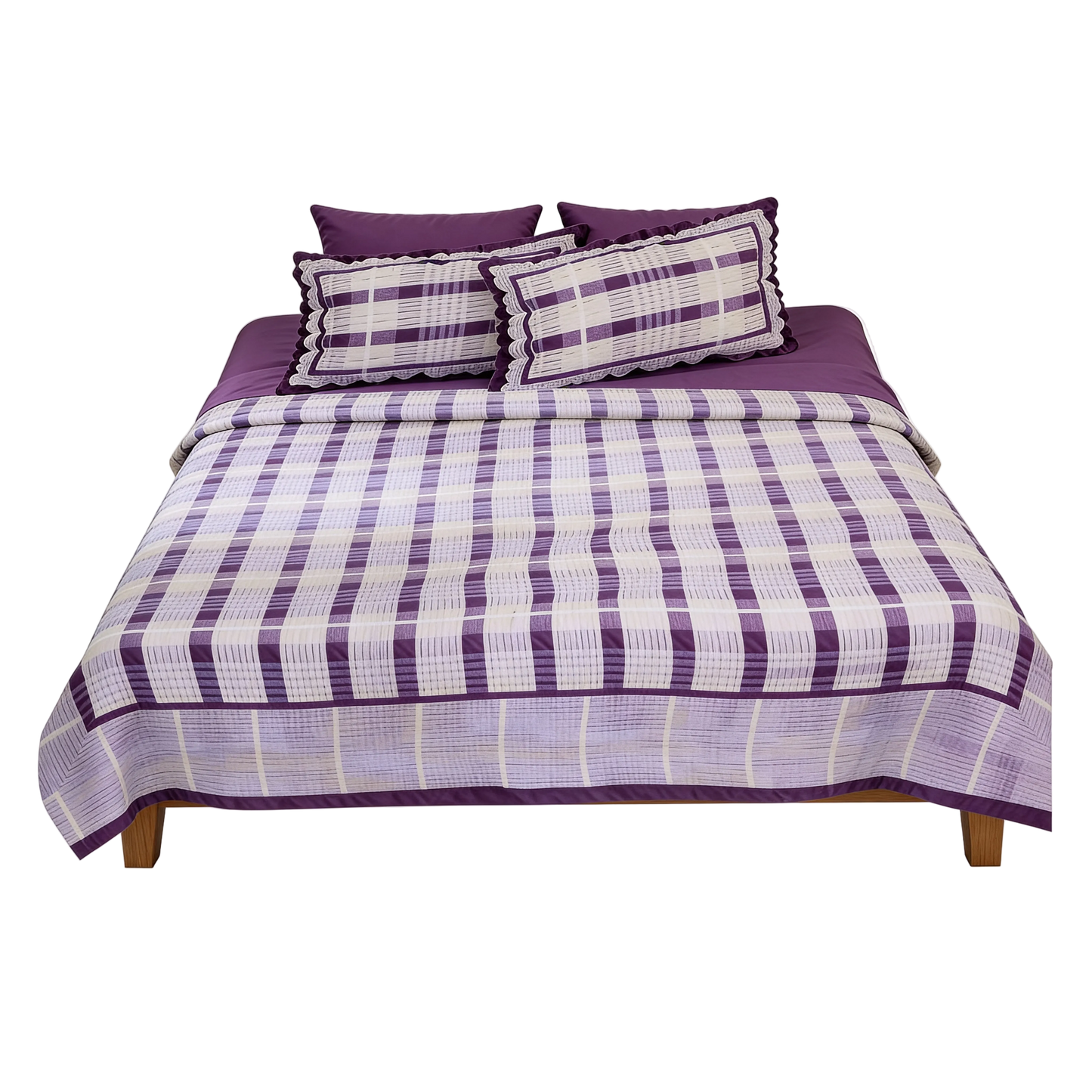 Oxford Purple Stripe Bedsheet Set