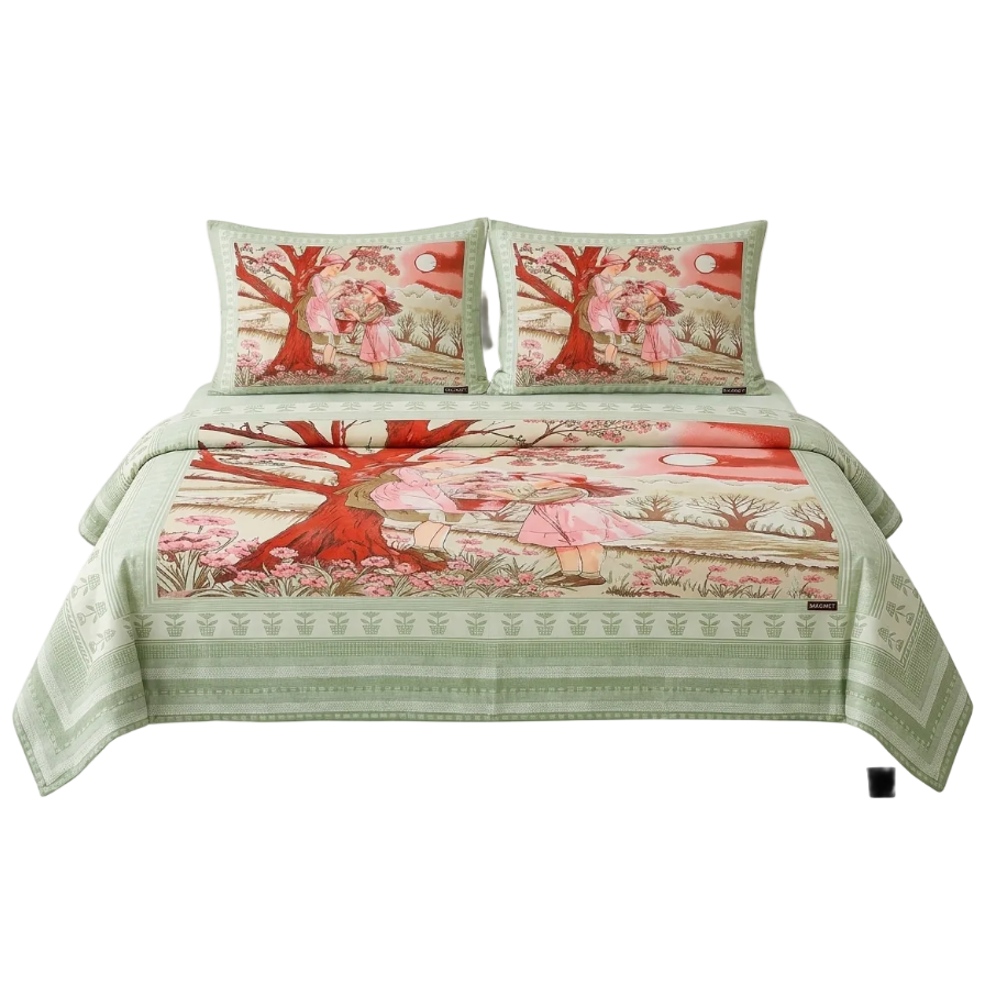 Magnet Tree Design Bedsheet Set