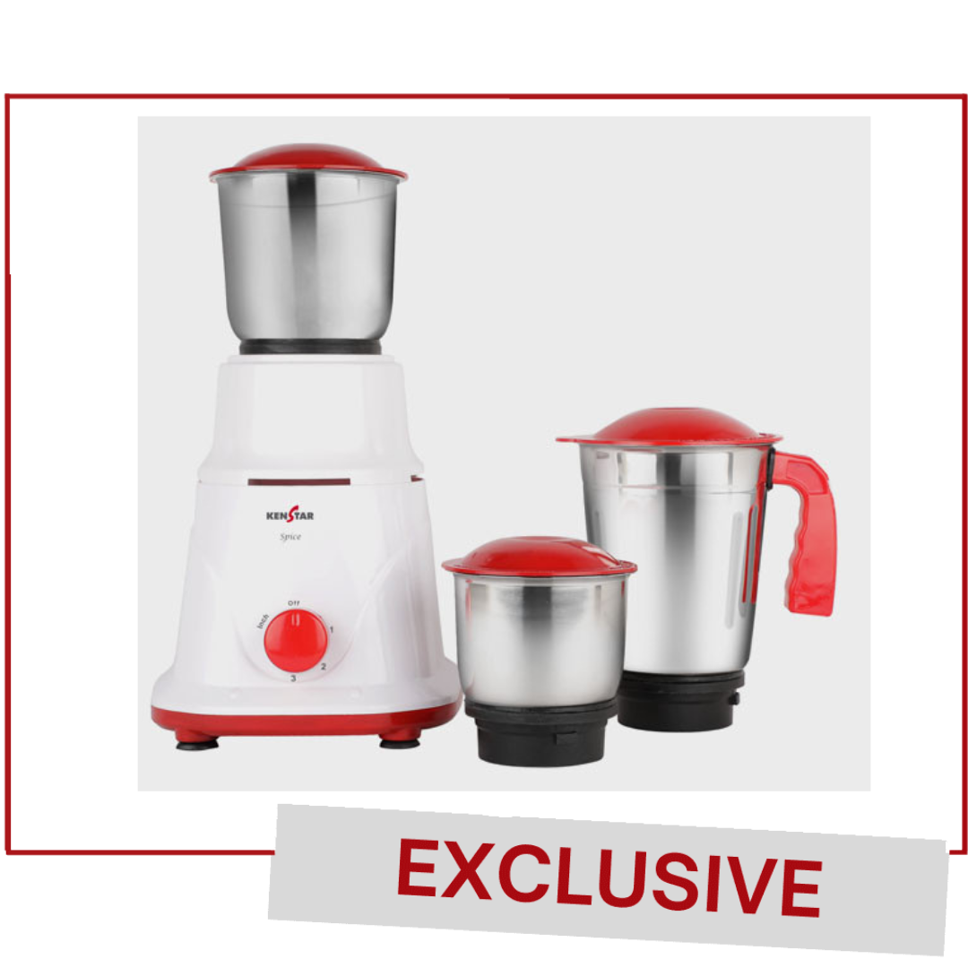 KENSTAR MIXER GRINDER SPICE WHITE/RED 500W KMSPI50R3SDJS