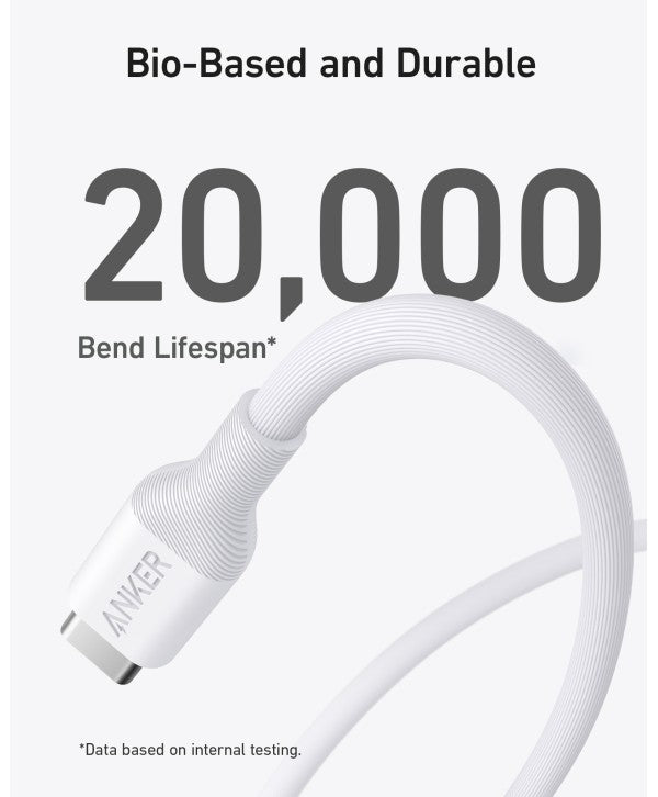 Anker 542 USB-C to Lightning Cable 3ft – Bio-Based, White
