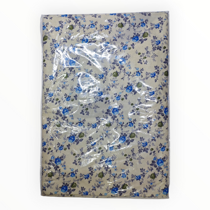 Japanese Blue Flower Off-White Bedsheet Set