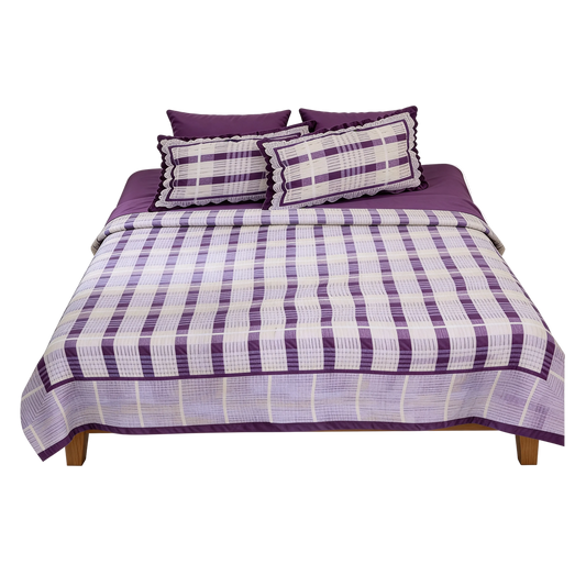 Oxford Purple Stripe Bedsheet Set