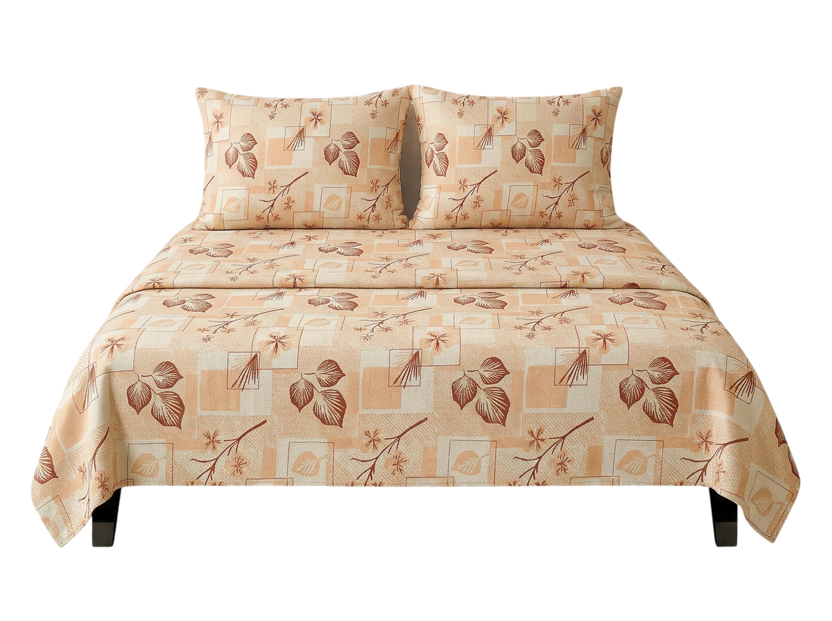 Maroon Autumn Flower Bedsheet Set