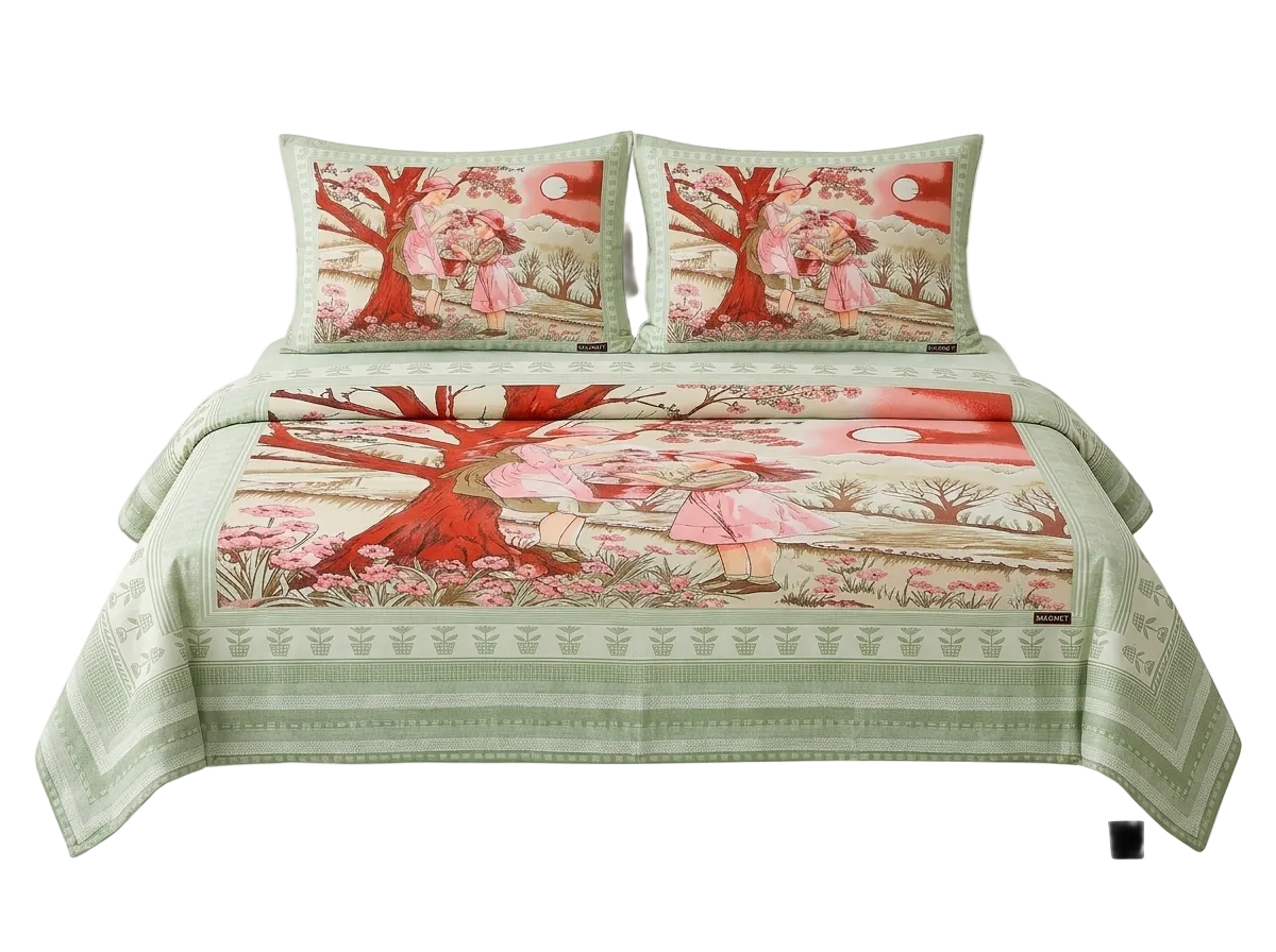 Magnet Tree Design Bedsheet Set