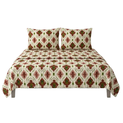 Patola Off-White Maroon Design Bedsheets Set